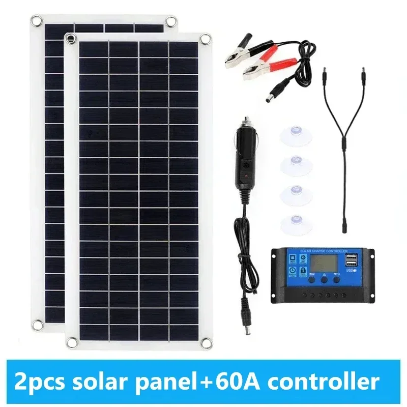 20W-1000W Solar Panel 12V Solar Cell 100A Controller Solar Panel for Phone RV Car MP3 PAD Charger Outdoor Battery Supply Camping - Image 17