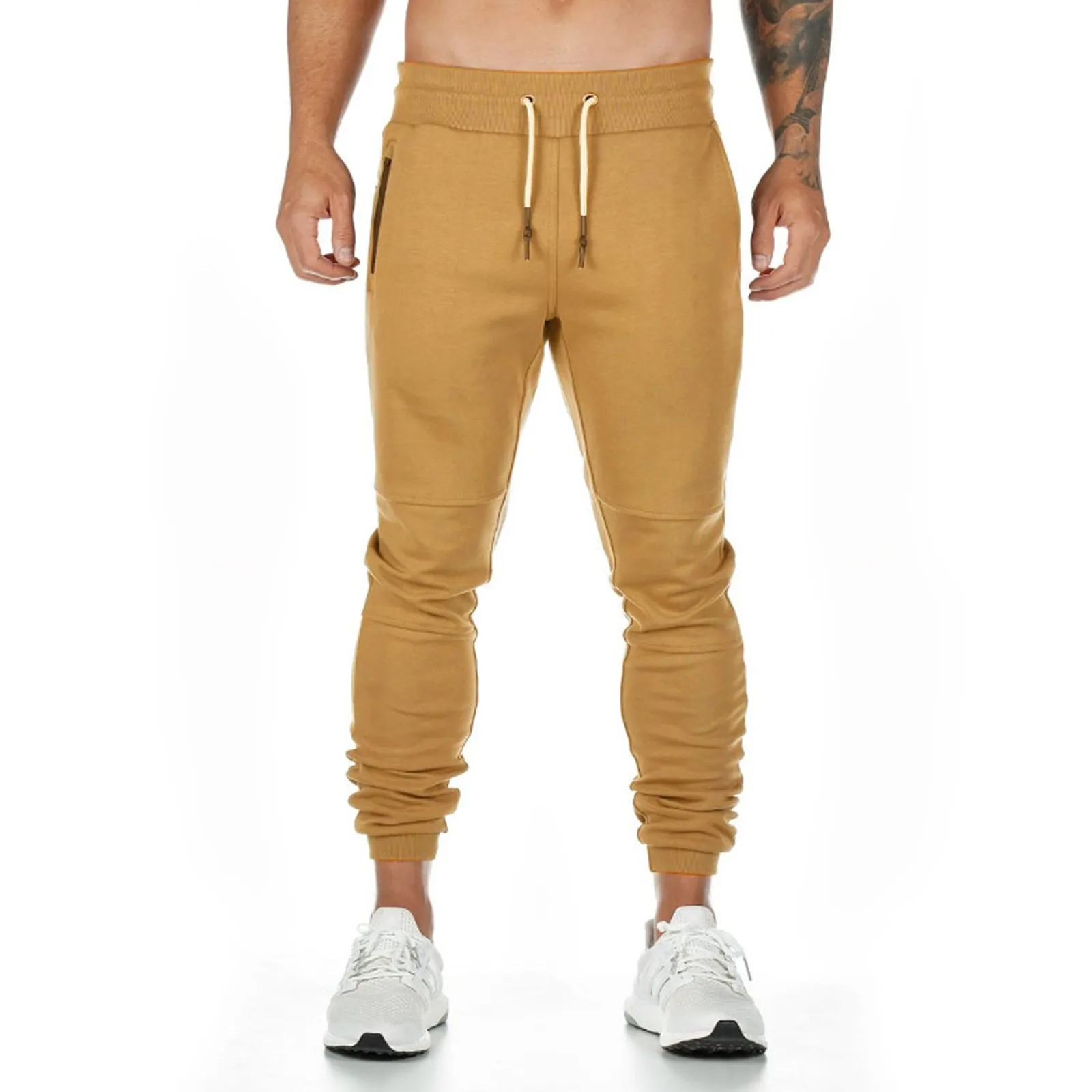 Men's Gym Pants Workout Running Athletic Joggers Slim Fit Sport Track Pants With Zipper Pockets Chinos Pants Men Stretch - Image 9