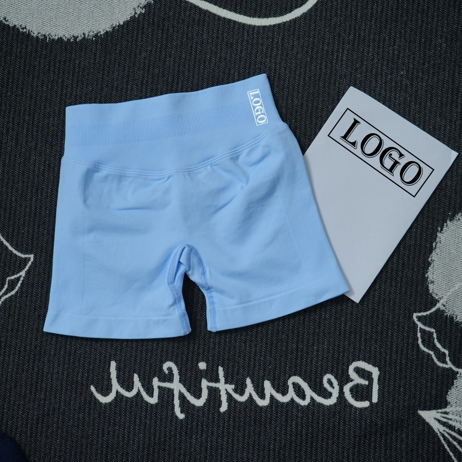 Yoga ShortsYogImpact Shorts with Logo 4.5'' Low Waist Seamless Scrunch Bum Gym Shorts Workout Biker Short Stretch Fitness Short - Image 20