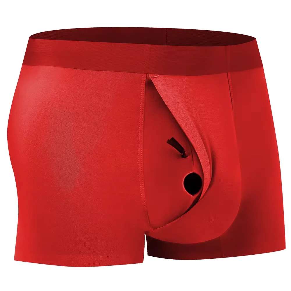 Men's Breathable Underwear Front Open Hole with Adjustable Ring Sheath Boxers Foreskin Long Therapy Enhanced Man Boxers Briefs - Image 8