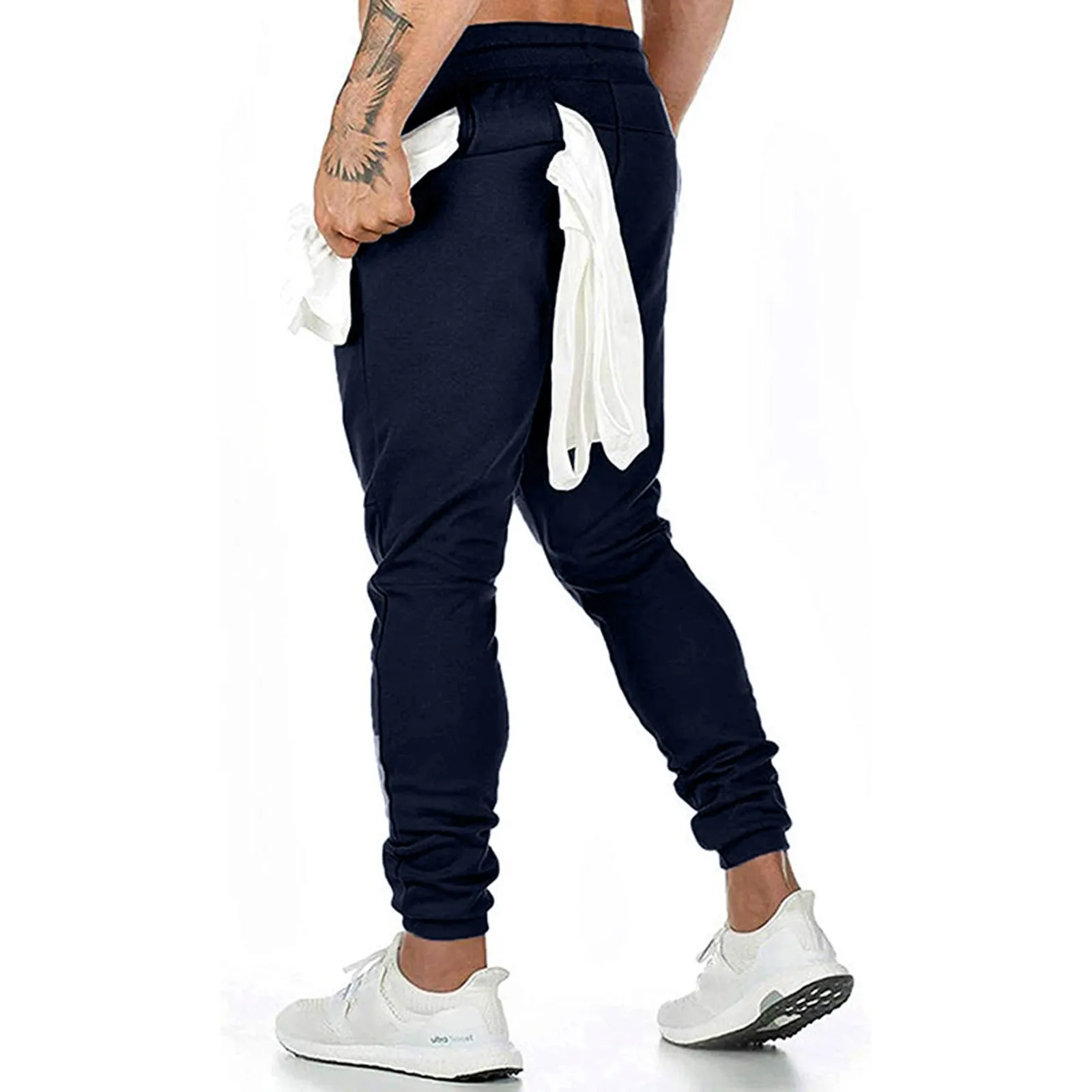Men's Gym Pants Workout Running Athletic Joggers Slim Fit Sport Track Pants With Zipper Pockets Chinos Pants Men Stretch - Image 10