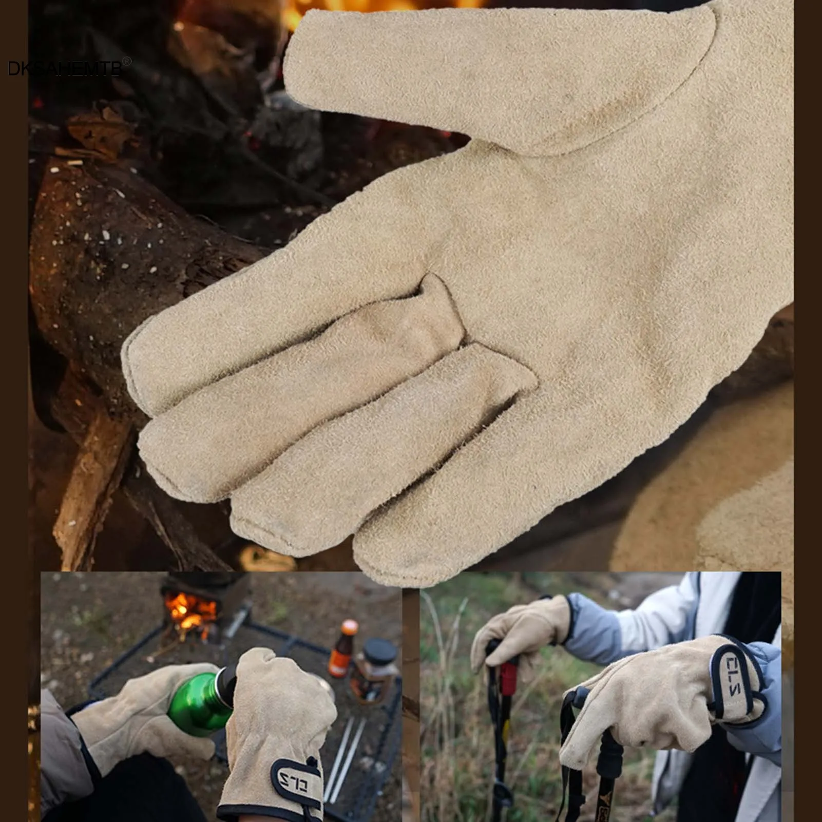 Outdoor BBQ Gloves Waterproof Cowhide Gloves For Camping Picnicking Starting A Fire Windproof Full Finger Wild Hunting Gloves - Image 4