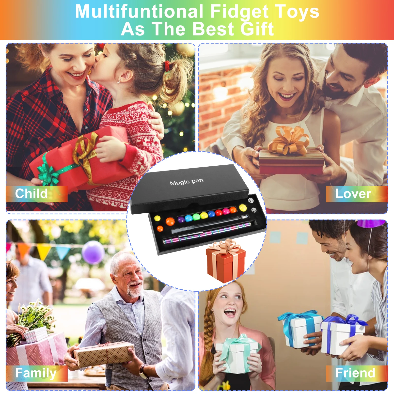 Fidget Magnetic Pen Toy, Magnet Polar Pen, Decompression Writing Pen for Anxiety Relief, Finger Spinning Gifts for kids and Teen - Image 6