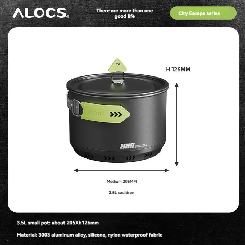 ALOCS Camping Cookware Set Outdoor Stove Kettle Frying Pan Picnic Equipment Complete Set of Portable Kitchen Gear for Hiking - Image 7