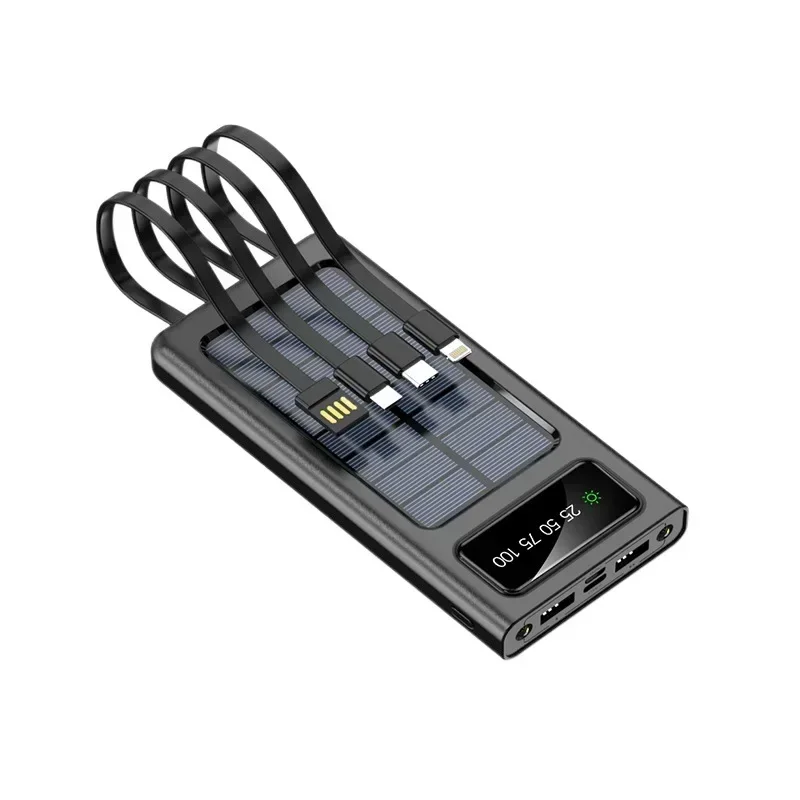 2025 New 50000mAh Large Capacity Solar Power Bank Built-in Cable Outdoor Solar Charger with LED Light Super Fast Charging - Image 5