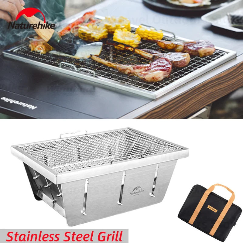 Naturehike Folding Charcoal Grill IGT Table Heater Camping Cookware Accessories Barbecue Stove Firewood Heater Firepit Steel - Image 3