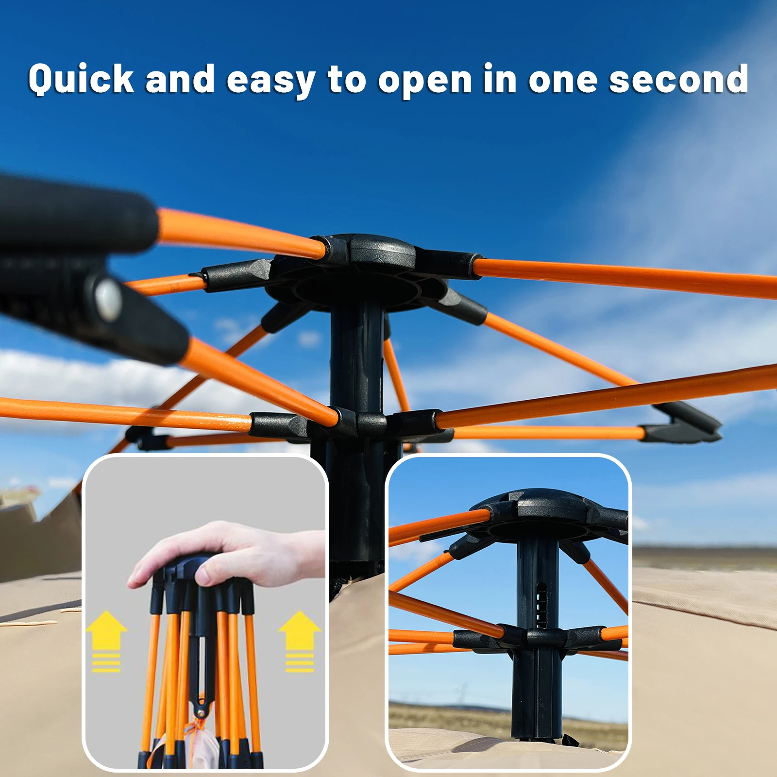 Outdoor Automatic Quick-opening Tent Automatic Rainproof Sunshine-proof Tent Fishing Beach Sunshine Shelter 4 person tents - Image 3