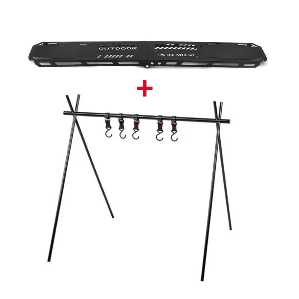 Foldable Camping Tripod Top Plate High Strength Bending Camping Hanging Rack Top Plate with Hanging Hole for BBQ Picnic Hiking - Image 7