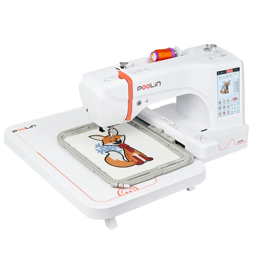 Poolin EOC06 New Home Use Computer Embroidery Machine Single Head Single Mini Portable Embroidery Machines