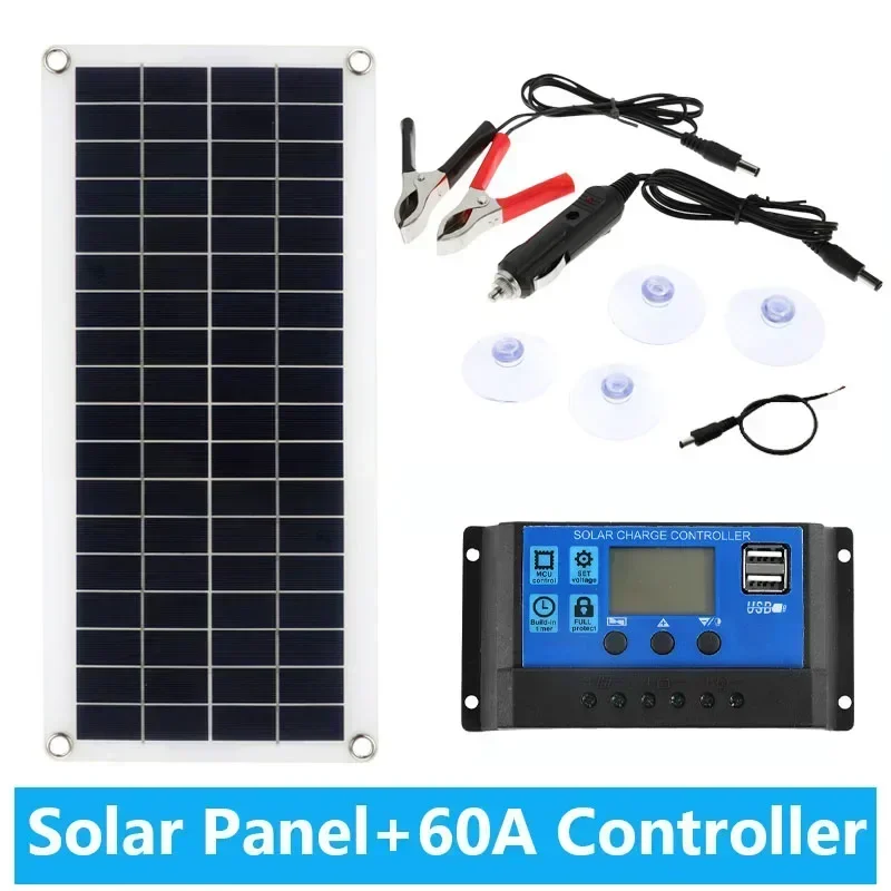 20W-1000W Solar Panel 12V Solar Cell 100A Controller Solar Panel for Phone RV Car MP3 PAD Charger Outdoor Battery Supply Camping - Image 15