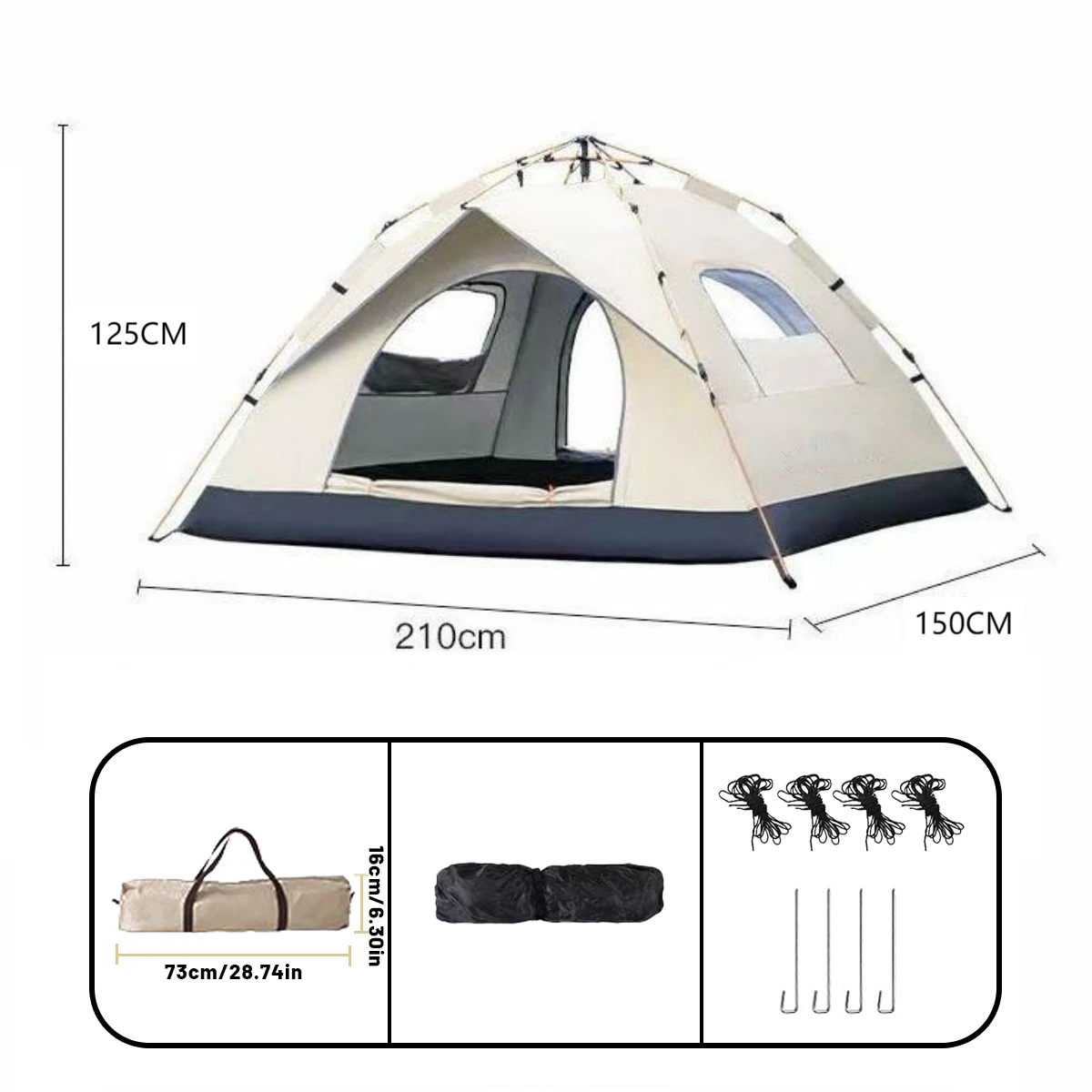 Outdoor Automatic Quick-opening Tent Automatic Rainproof Sunshine-proof Tent Fishing Beach Sunshine Shelter 4 person tents - Image 7