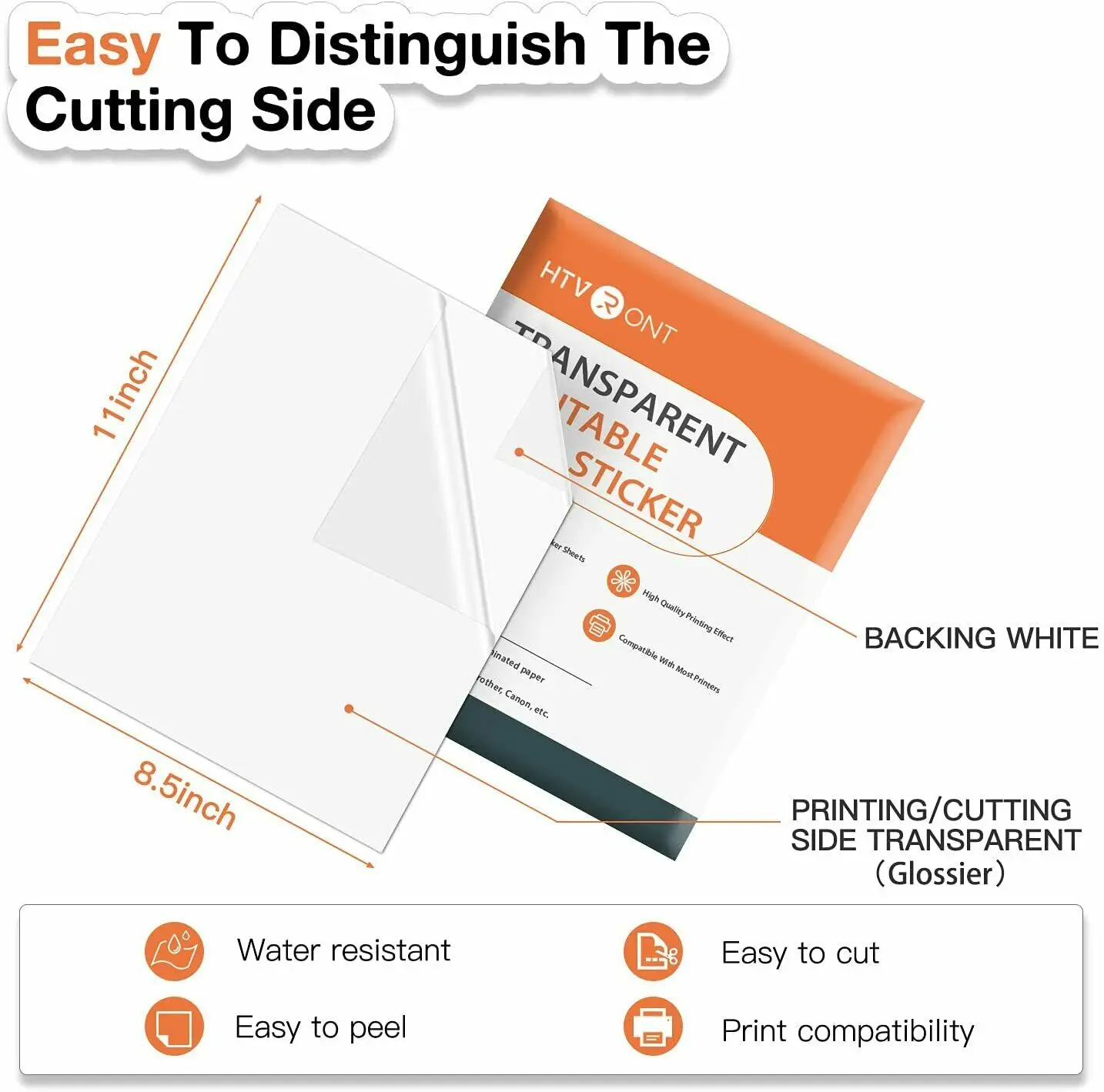 HTVRONT 15 Sheets 11X8.5inch Printable Vinyl Sticker Paper A4 self-adhesive Copy Paper for Inkjet & Laser Printer DIY 8.5x11'' - Image 3