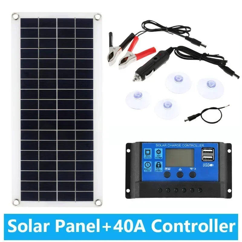 20W-1000W Solar Panel 12V Solar Cell 100A Controller Solar Panel for Phone RV Car MP3 PAD Charger Outdoor Battery Supply Camping - Image 13