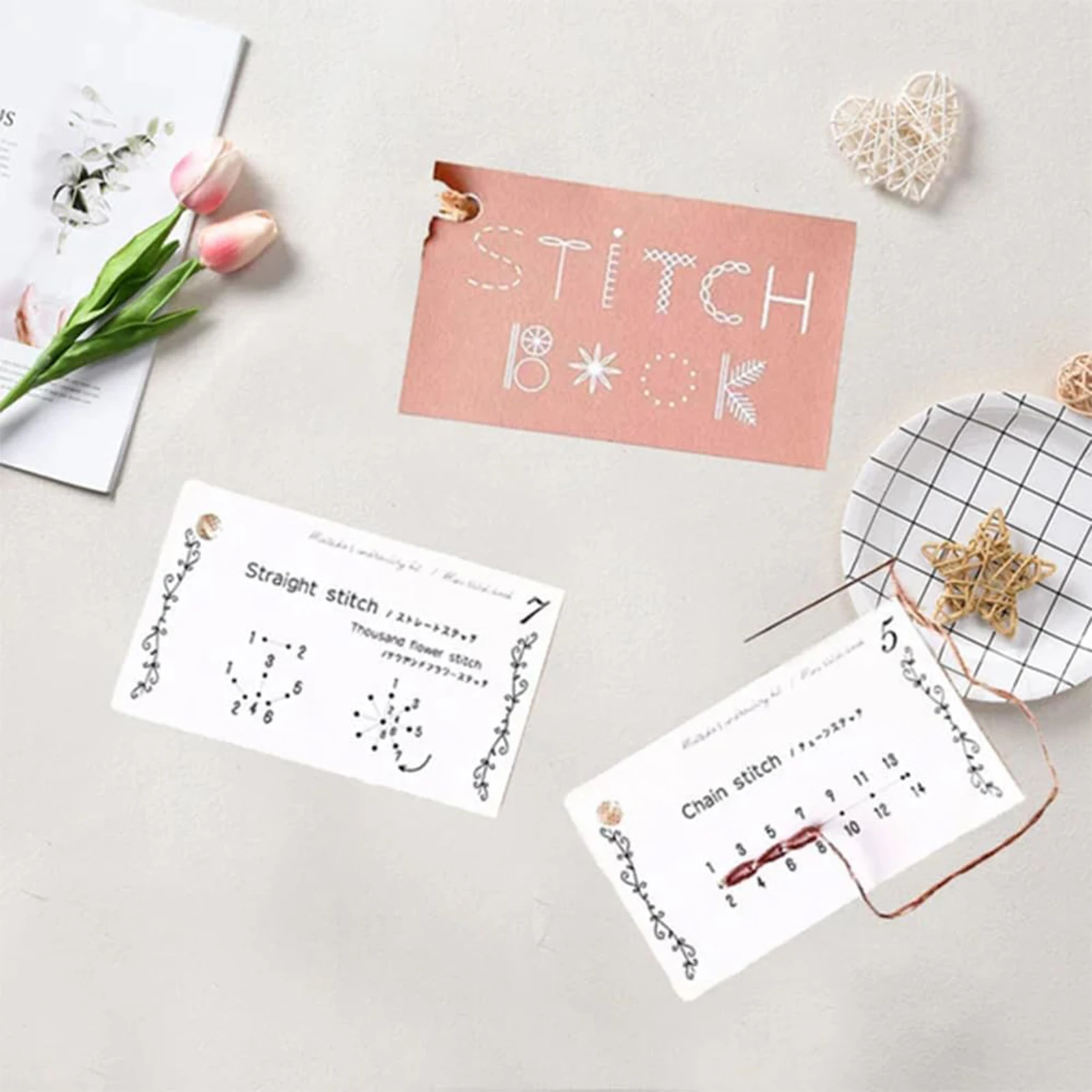 Mini Sewing Book Set Mini Sewing Book Embroidery Portable Travel Sewing Kit for Embroidery and Sewing Enthusiasts - Image 2