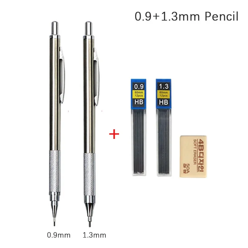 0.3 0.5 0.7 0.9 1.3 2.0mm Mechanical Pencil Set Full Metal Art Drawing Painting Automatic Pencil with Leads Office School Supply - Image 7