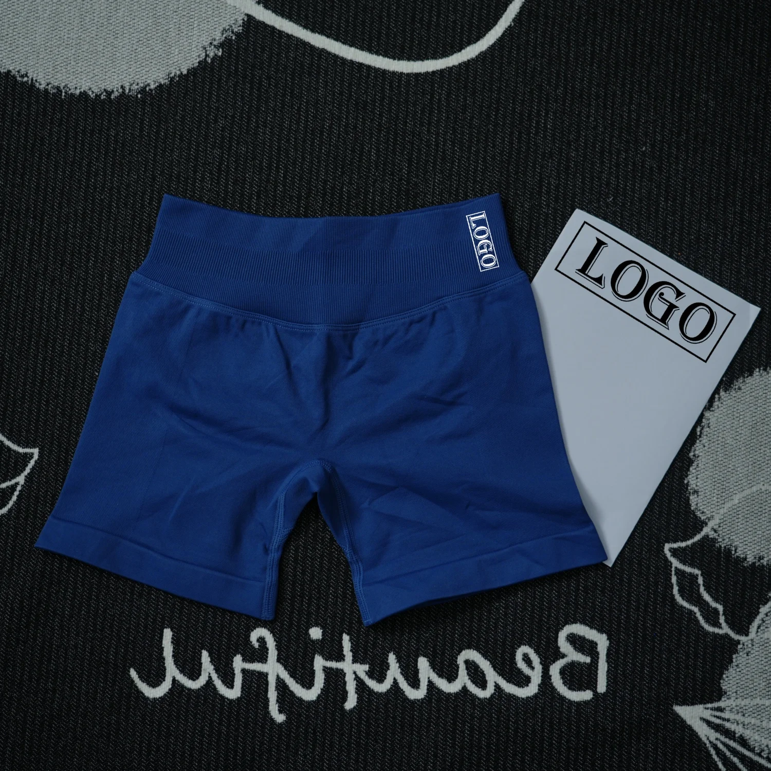 Yoga ShortsYogImpact Shorts with Logo 4.5'' Low Waist Seamless Scrunch Bum Gym Shorts Workout Biker Short Stretch Fitness Short - Image 21