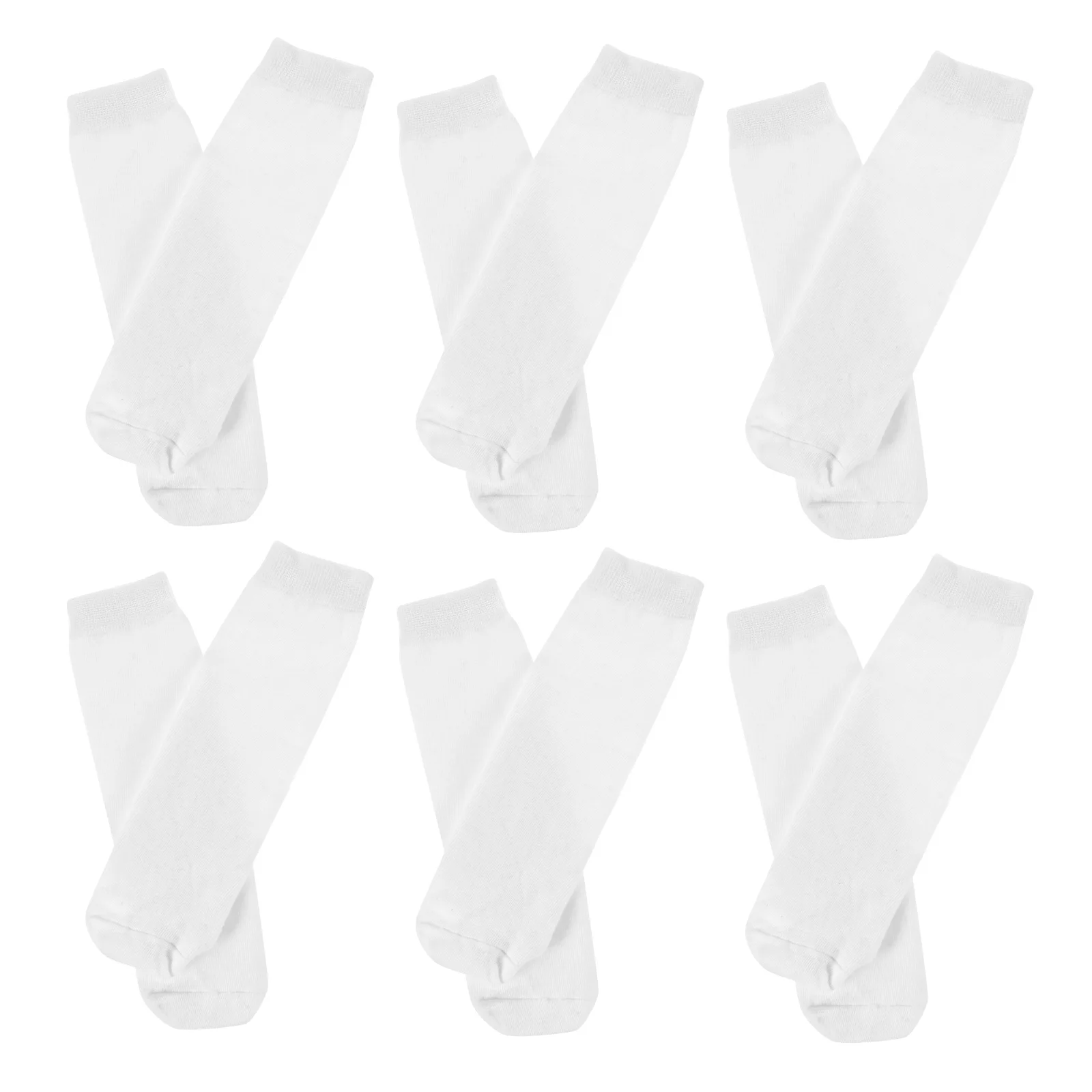 6 Pairs Blank White Socks Embryo Sports Socks Diy Sublimation Socks Printable Cotton Straight Socks Elastic Sportswear