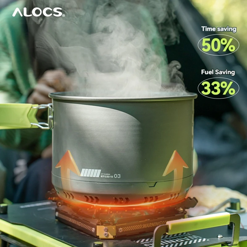 ALOCS Camping Cookware Set Outdoor Stove Kettle Frying Pan Picnic Equipment Complete Set of Portable Kitchen Gear for Hiking - Image 4