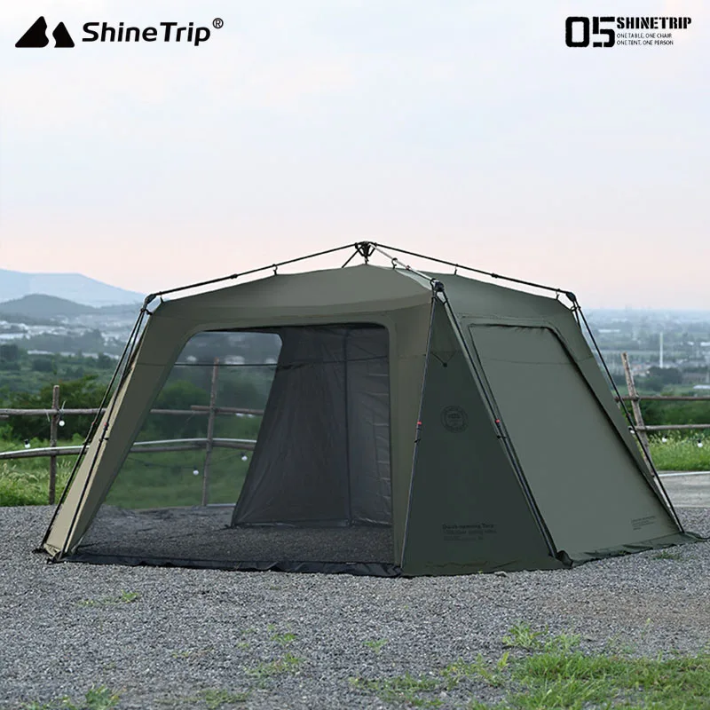 ShineTrip Camping Tent Silver Plated Canopy Extra Large Quick Setup Sunproof Camping Auto Dome Waterproof - Image 4