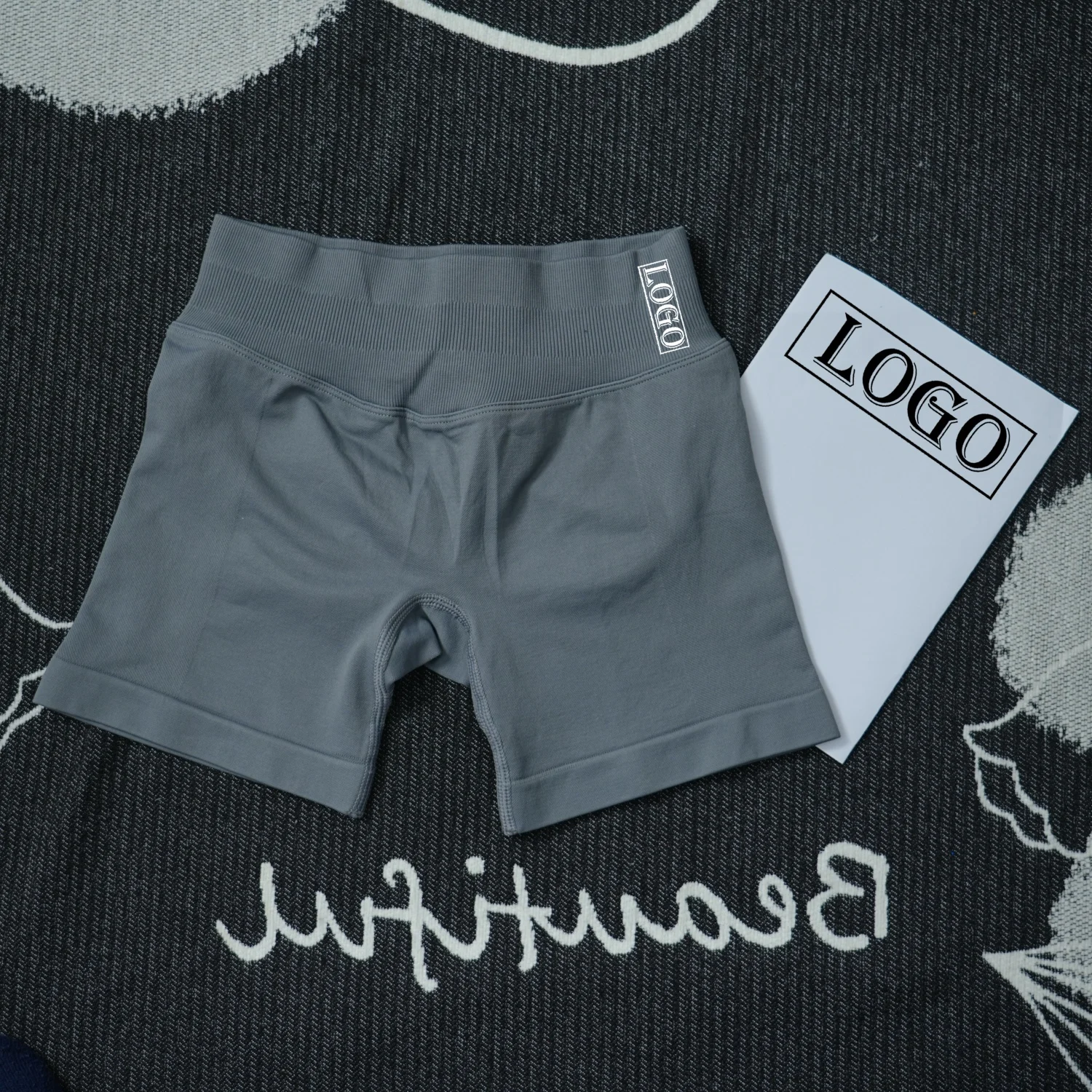 Yoga ShortsYogImpact Shorts with Logo 4.5'' Low Waist Seamless Scrunch Bum Gym Shorts Workout Biker Short Stretch Fitness Short - Image 24