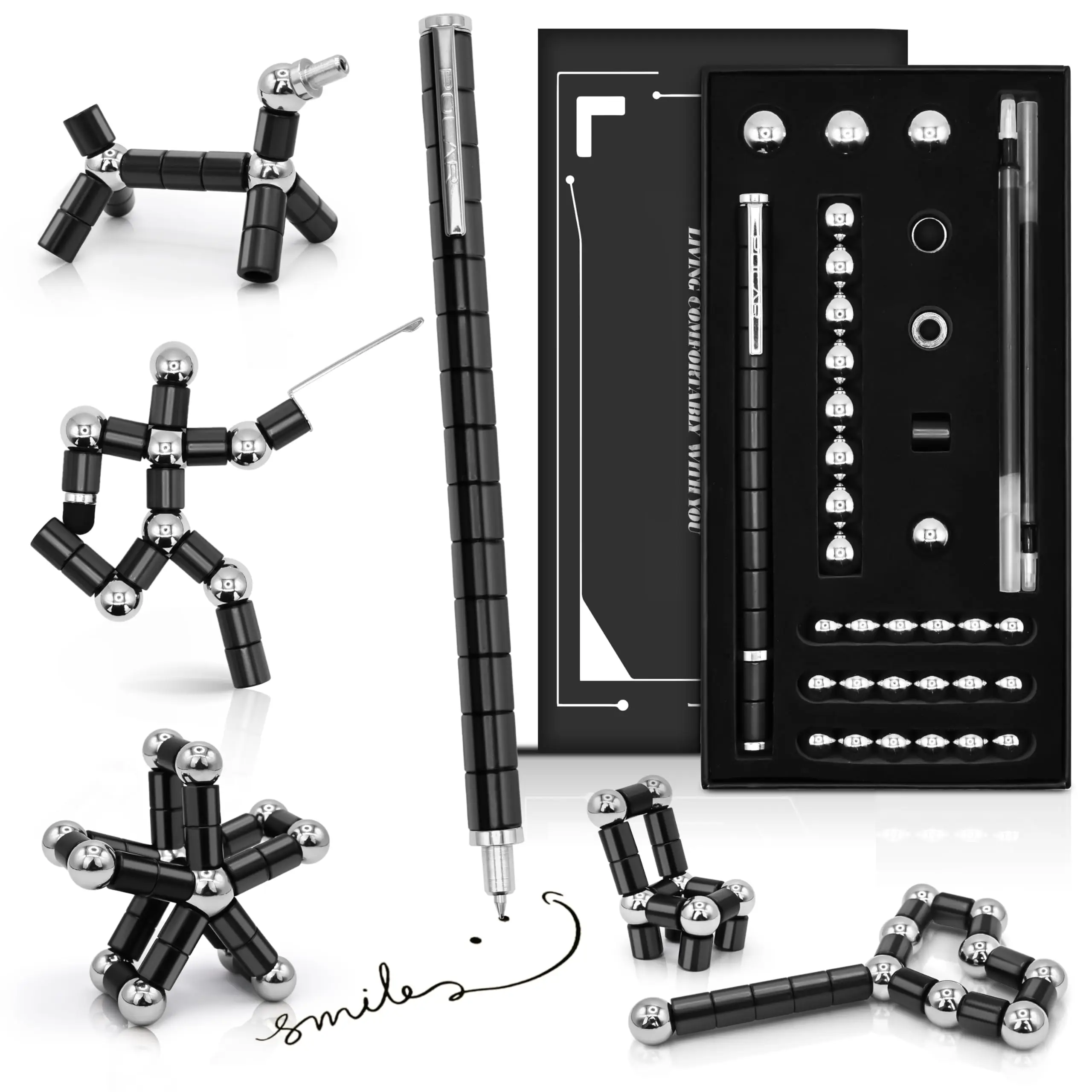 Fidget Magnetic Pen Toy, Magnet Polar Pen, Decompression Writing Pen for Anxiety Relief, Finger Spinning Gifts for kids and Teen - Image 12