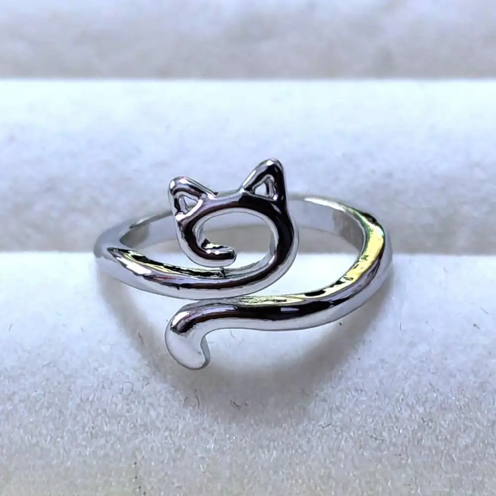 6Pcs Crochet Ring Adjustable Yarn Tension Ring Set Non-Slip Cat Peacock Shape Knitting Ring Sewing Supplies - Image 5