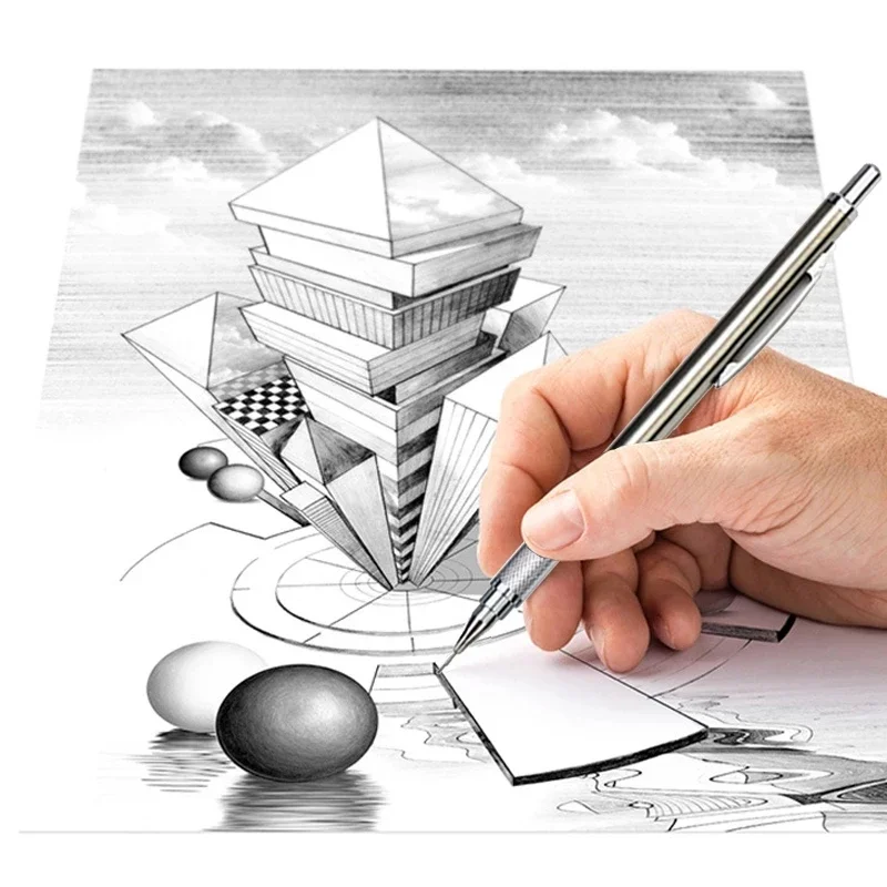 0.3 0.5 0.7 0.9 1.3 2.0mm Mechanical Pencil Set Full Metal Art Drawing Painting Automatic Pencil with Leads Office School Supply - Image 3