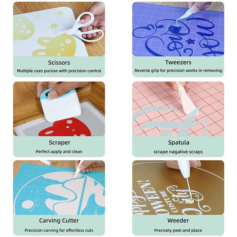 New Vinyl Weeding Tools Craft Basic kit Cameo Letters DIY Craft Tools Set for Cricut Silhouettes Cameos Vinyl Splicing - Image 6