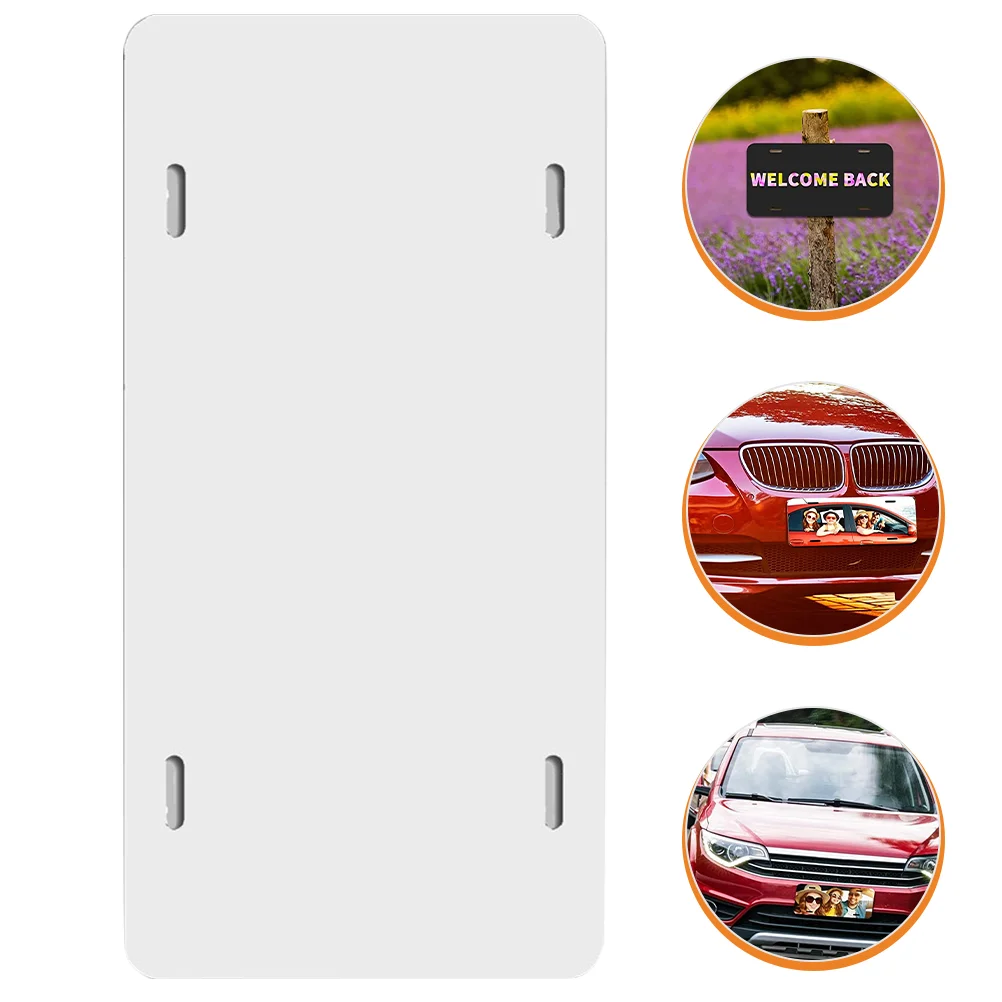 Blank License Plates DIY for Car Heat Transfer Automotive Sublimation Vehicle White Metal - Image 3