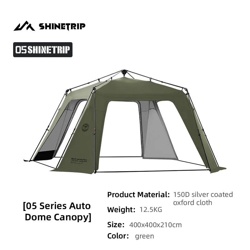 ShineTrip Camping Tent Silver Plated Canopy Extra Large Quick Setup Sunproof Camping Auto Dome Waterproof - Image 8