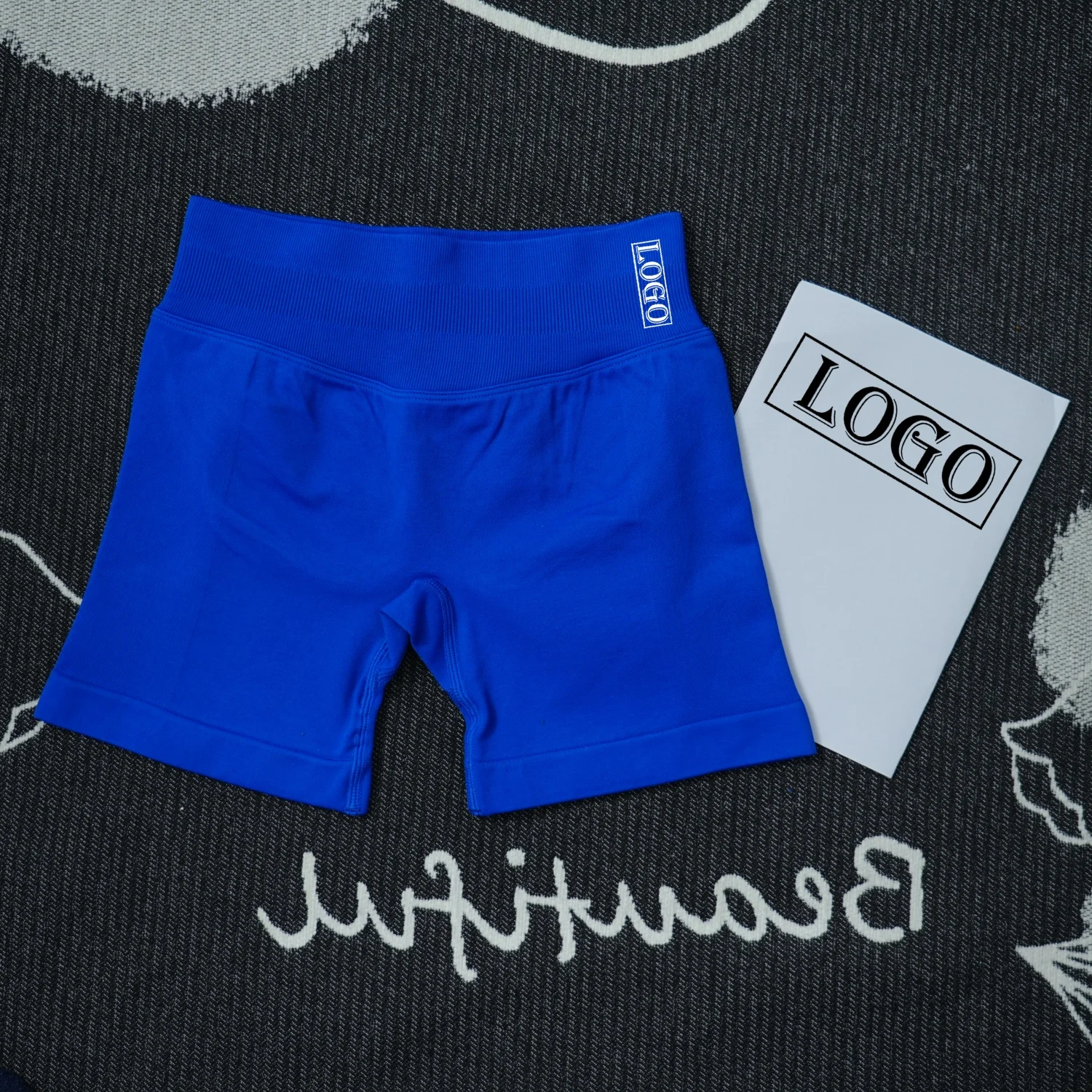 Yoga ShortsYogImpact Shorts with Logo 4.5'' Low Waist Seamless Scrunch Bum Gym Shorts Workout Biker Short Stretch Fitness Short - Image 12