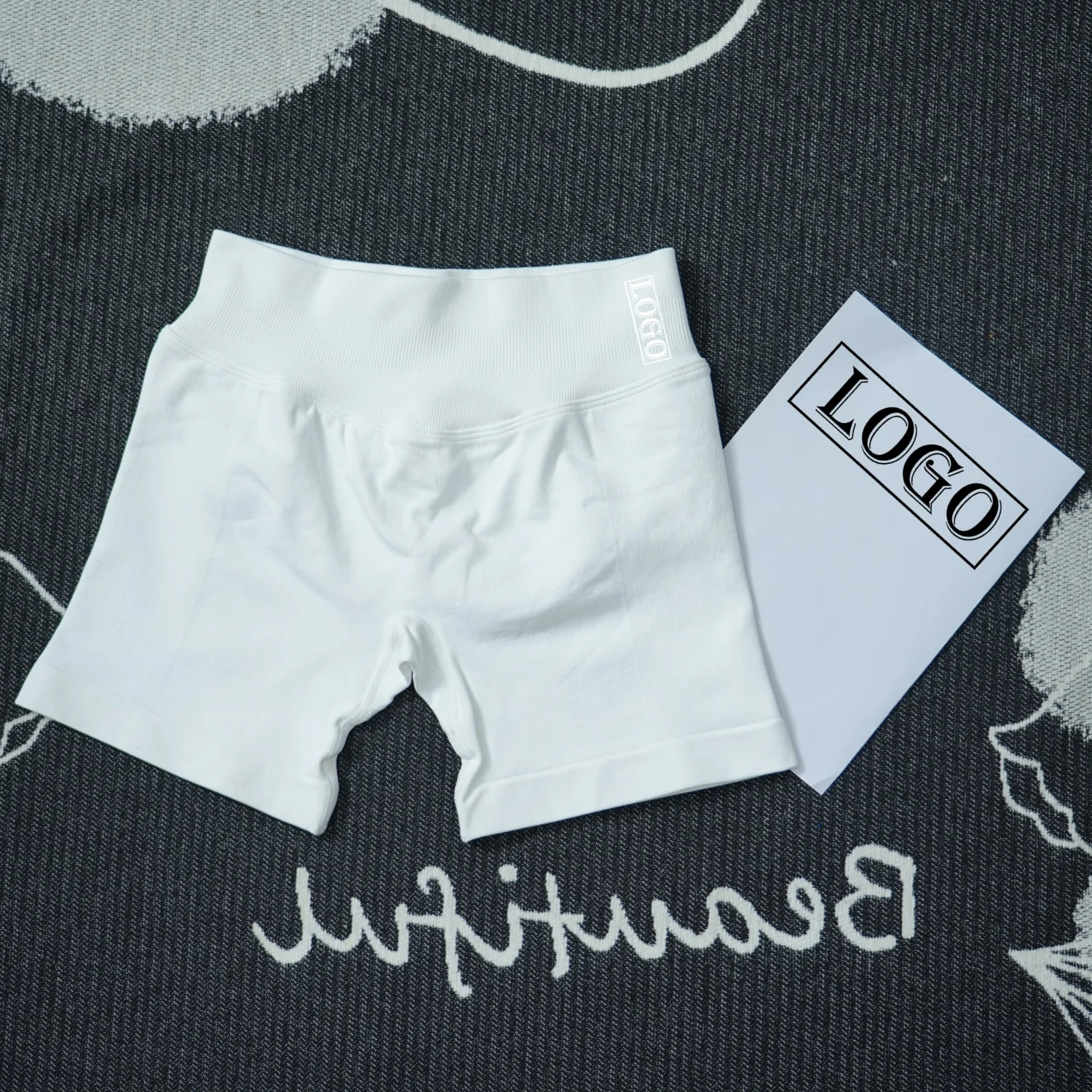 Yoga ShortsYogImpact Shorts with Logo 4.5'' Low Waist Seamless Scrunch Bum Gym Shorts Workout Biker Short Stretch Fitness Short - Image 13