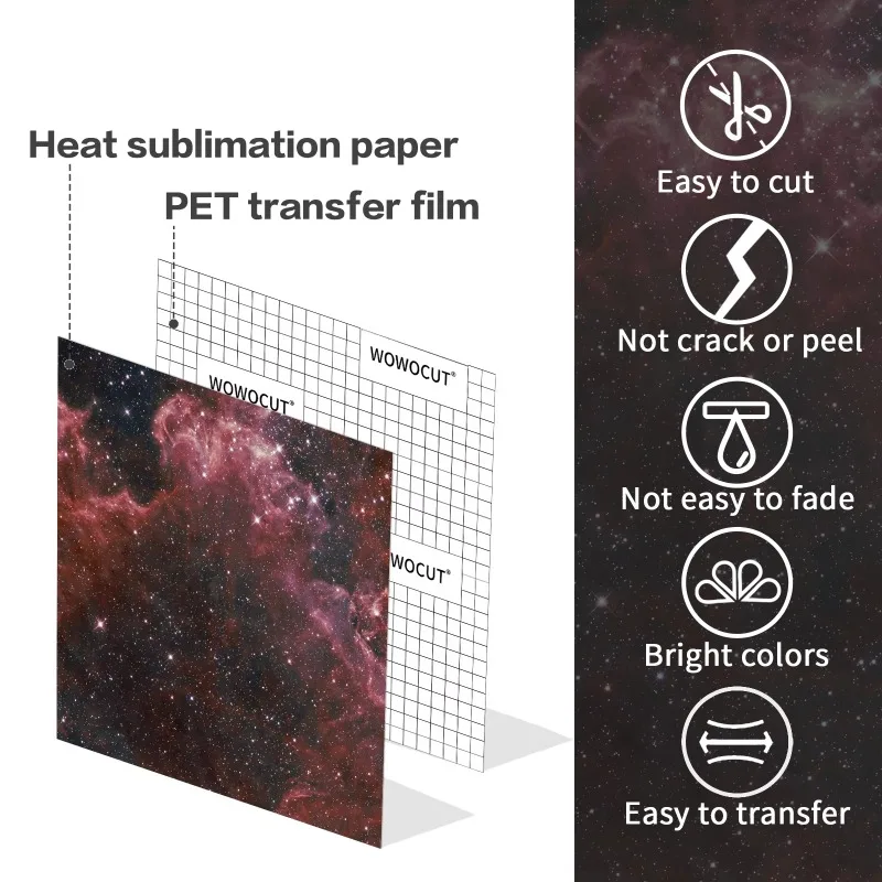 WOWOCUT 1 PCS Infusible Transfer Ink Sheet 12"X12" Starry Sky Sublimation Ink Sheet Heat Press Transfer Paper for T-shirt Bags - Image 5