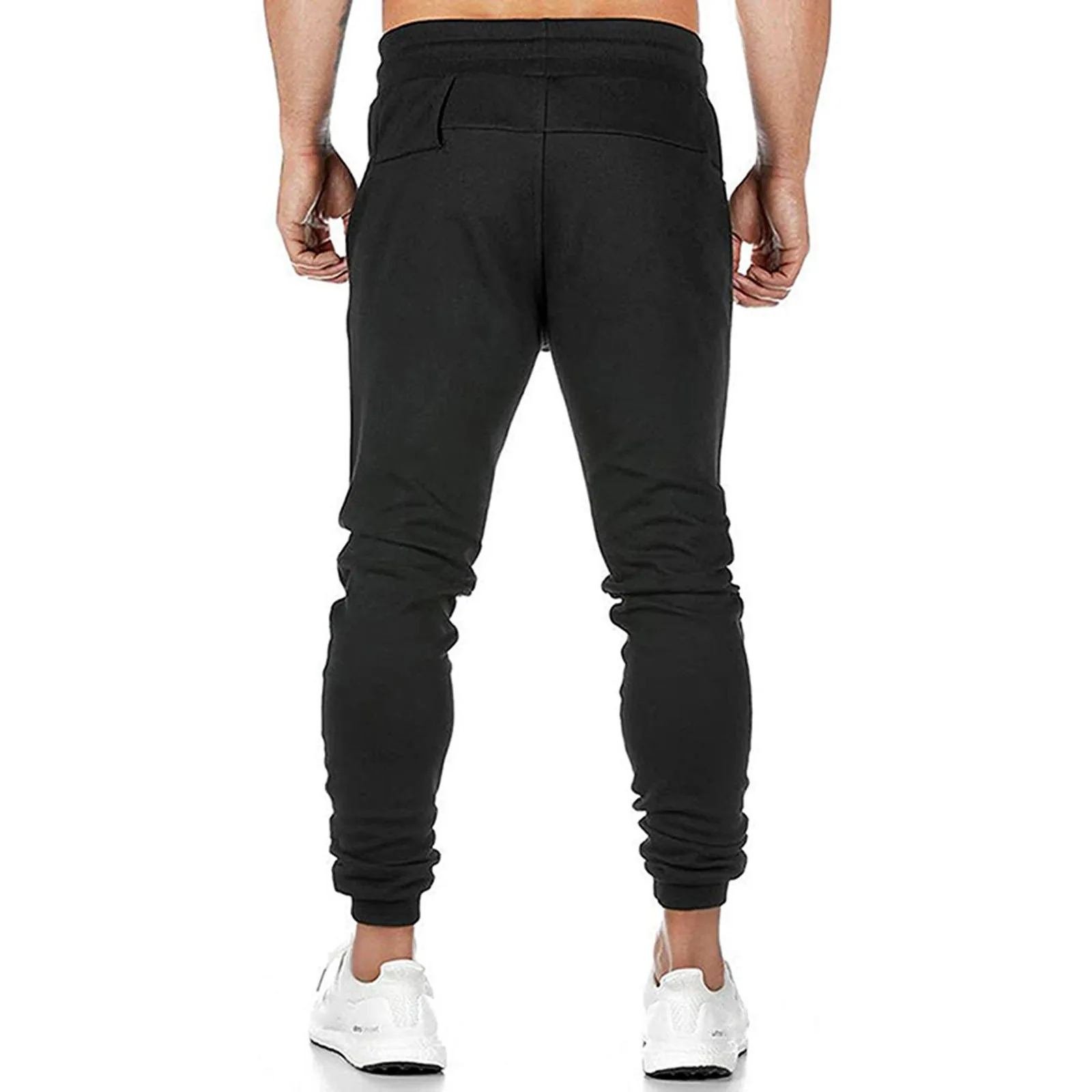 Men's Gym Pants Workout Running Athletic Joggers Slim Fit Sport Track Pants With Zipper Pockets Chinos Pants Men Stretch - Image 3