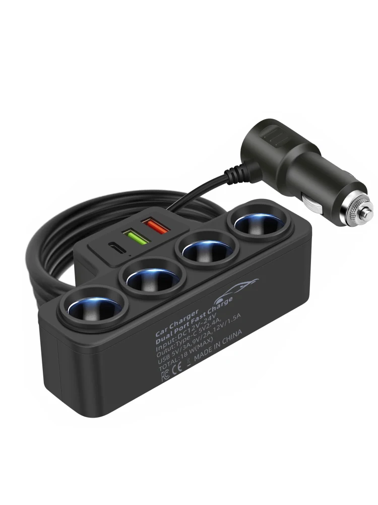 12V/24V Multi-Function Charger USB Fast Charging Can Charge Multiple Devices At The Same Time, One Tow And Four Car Chargers - Image 7