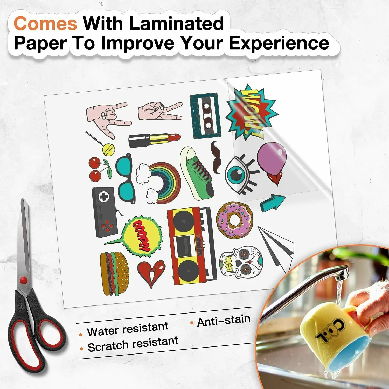 HTVRONT 15 Sheets 11X8.5inch Printable Vinyl Sticker Paper A4 self-adhesive Copy Paper for Inkjet & Laser Printer DIY 8.5x11'' - Image 2