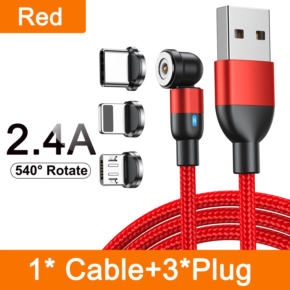 AUFU Magnetic Cable 3M 540 Rotate Magnet Charger Micro USB Type C Cable Mobile Phone Wire Cord For iPhone Samsung Xiaomi Redmi - Image 24
