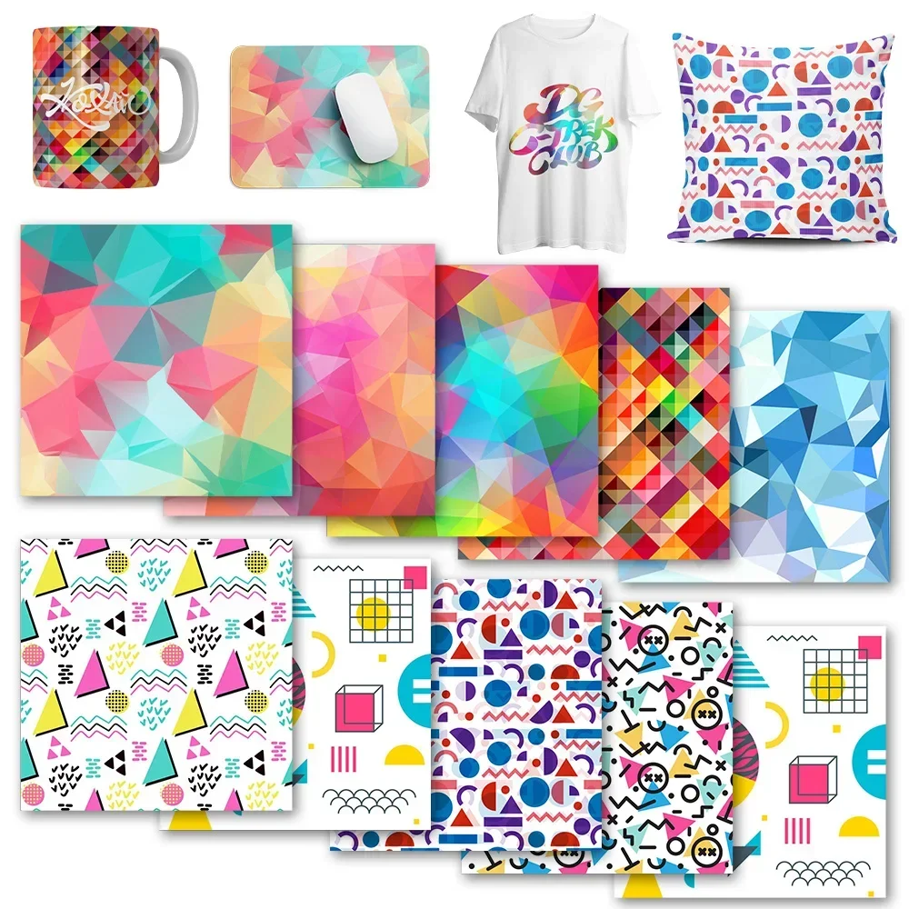 Lucky Goddness Transfer vinyl Ink sheet 1 Pcs 12x12" Geometry Sublimation Transfer Paper for Heat Press Iron on Paper for T Shir