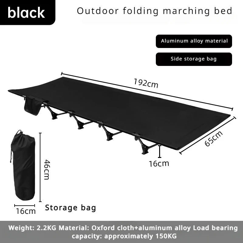 Outdoor Ultralight Camping cot, Hiking Folding Bed, Tent Foldable Bed Marching Bed, Aluminum alloy Single Cot - Image 9