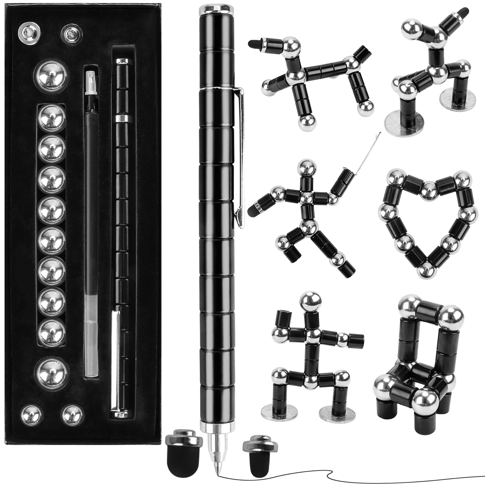 Fidget Magnetic Pen Toy, Magnet Polar Pen, Decompression Writing Pen for Anxiety Relief, Finger Spinning Gifts for kids and Teen - Image 10