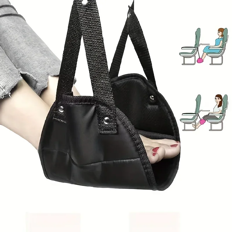 Airplane Footrest With Adjustable Strap, Portable Hammock Leg Rest, Perfect Travel Accessories - Image 3