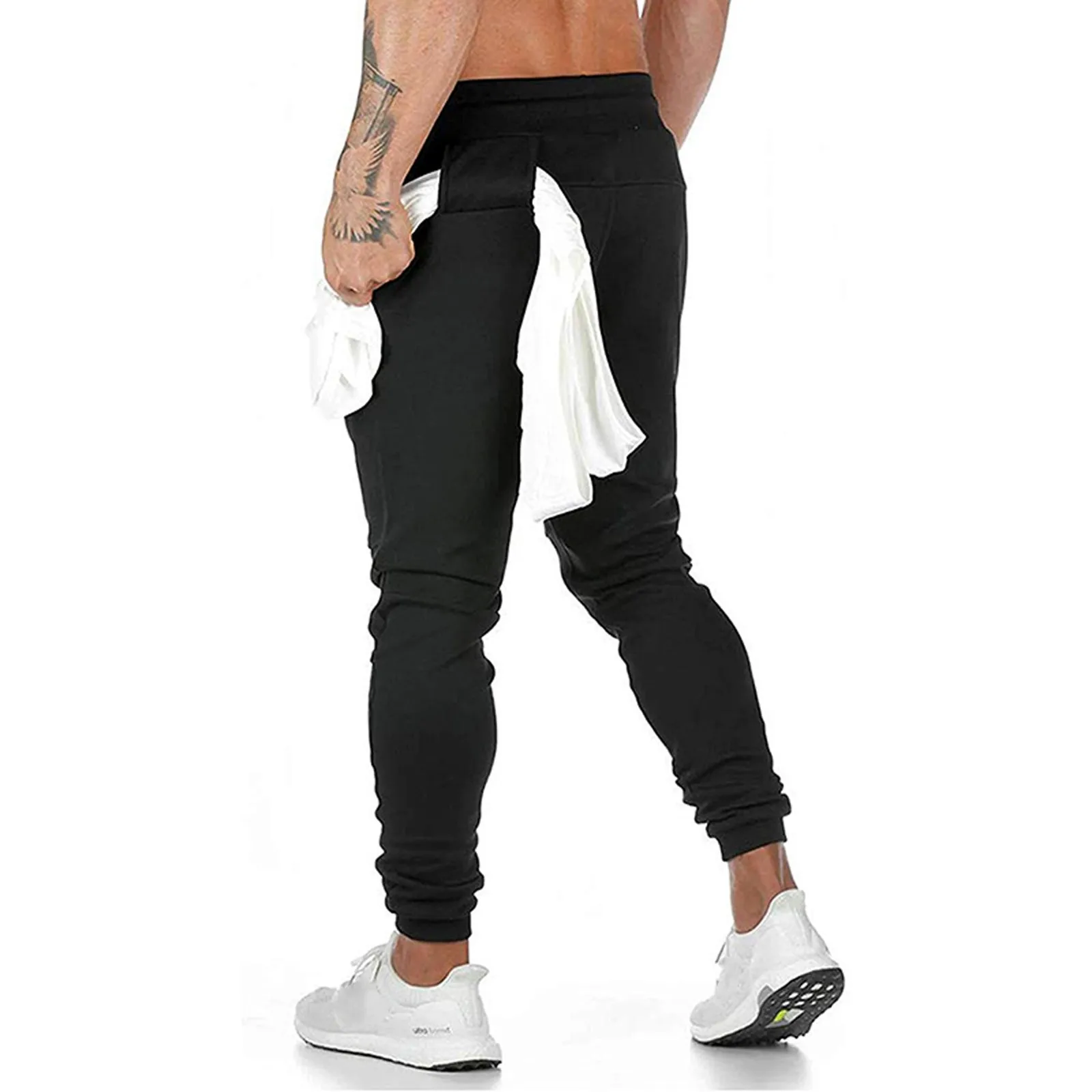 Men's Gym Pants Workout Running Athletic Joggers Slim Fit Sport Track Pants With Zipper Pockets Chinos Pants Men Stretch - Image 6