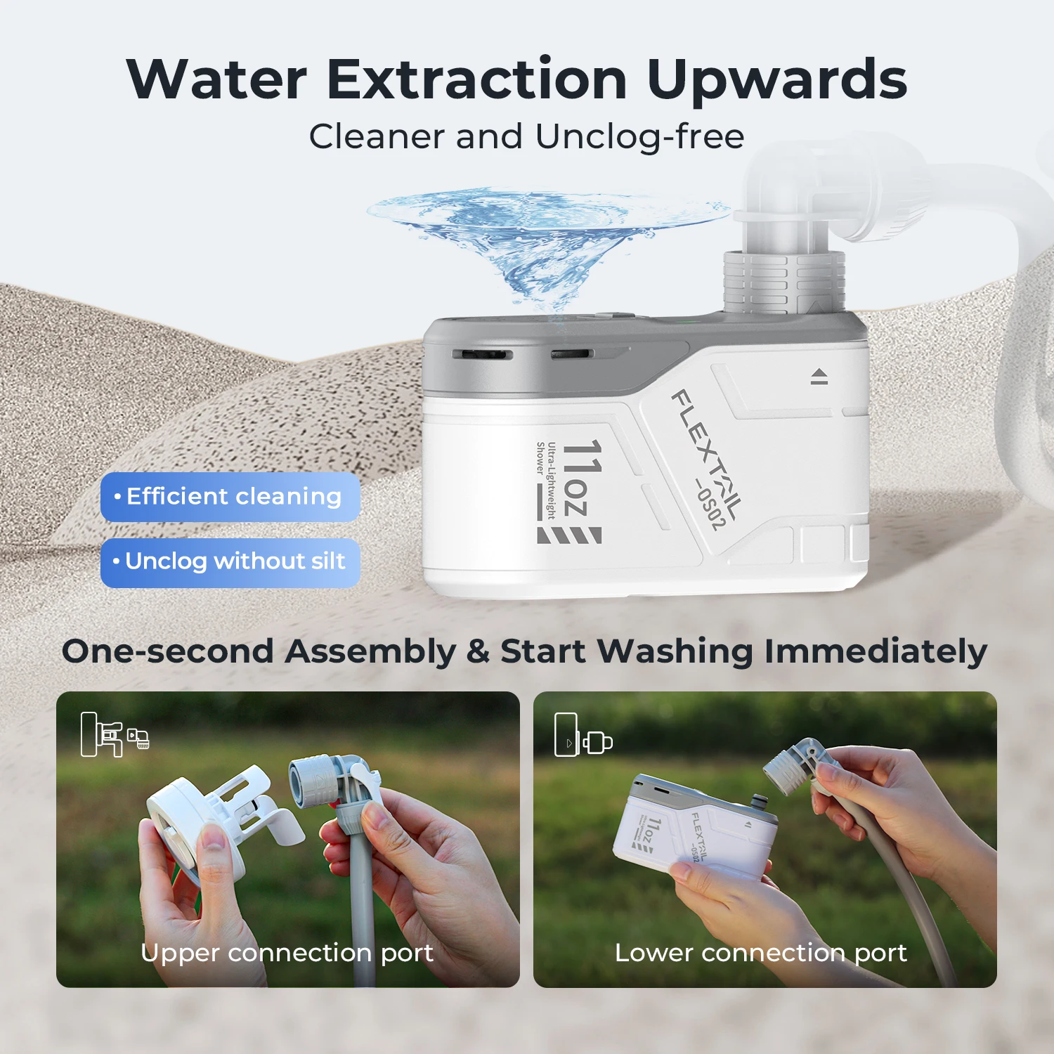 FLEXTAIL MAX SHOWER - Portable Electric Shower Pump IPX7 Waterproof for Outdoor Shower, Car Washing, Dishwashing, Pet Cleaning - Image 5