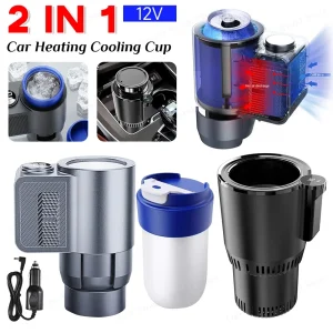 Smart 2 In 1 12V Car Cup Cooler Warmer with Temperature Display Mini Auto Refrigerator Drinks Cooling Heating Mug for Outdoor Tr