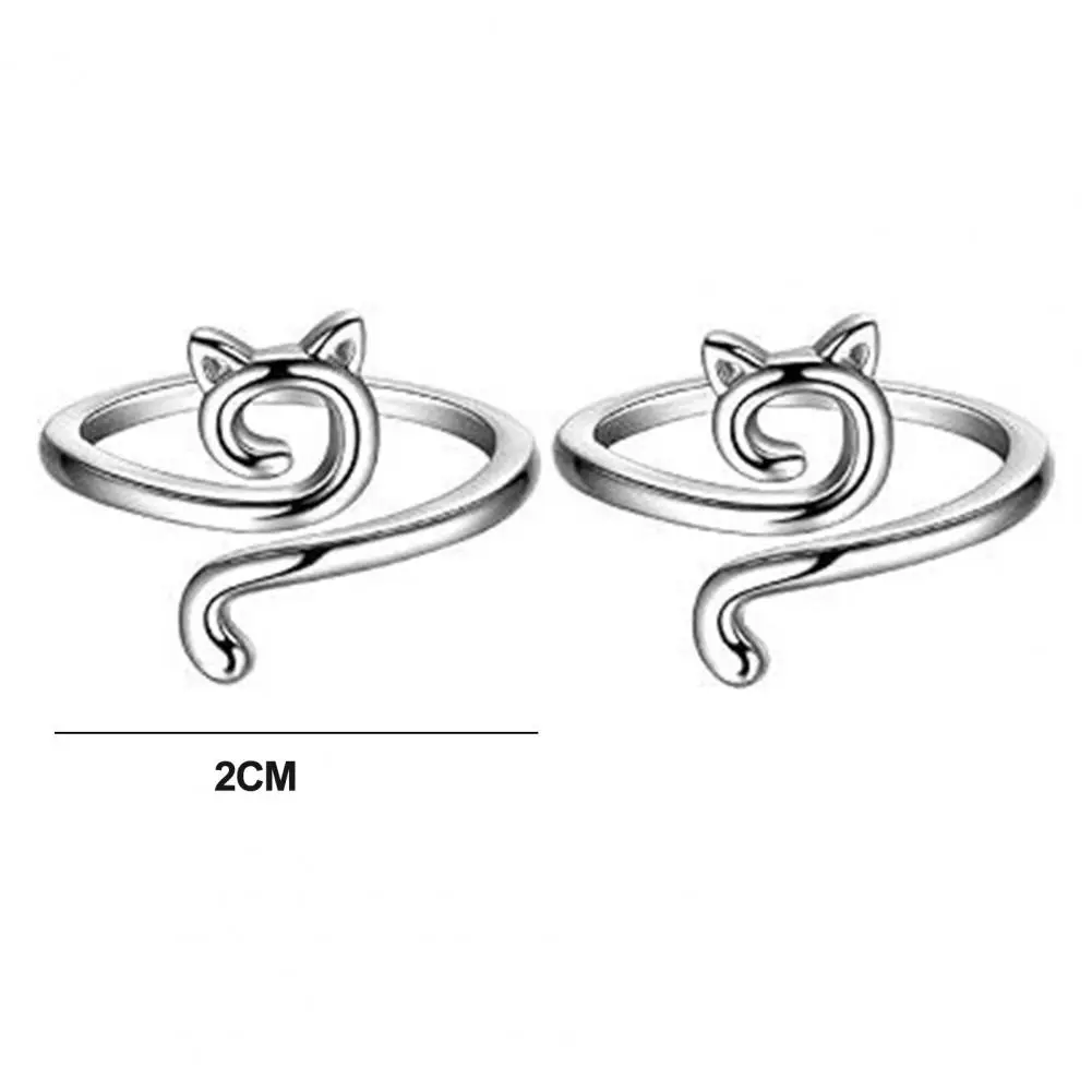 6Pcs Crochet Ring Adjustable Yarn Tension Ring Set Non-Slip Cat Peacock Shape Knitting Ring Sewing Supplies - Image 6