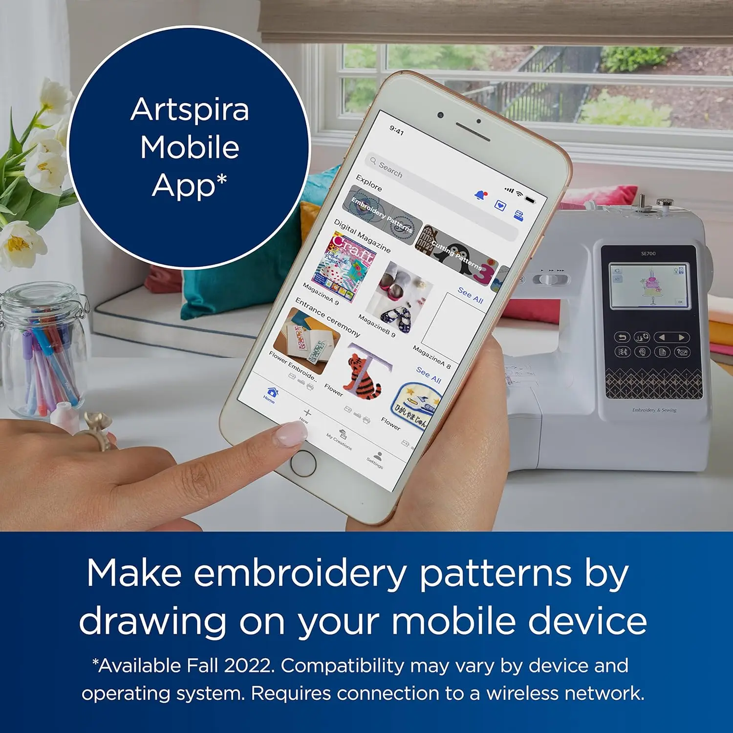 SE700 Sewing and Embroidery Machine, 135 Built-in Designs, 103 Built-in Stitches, Computerized, 4" x 4" Hoop Area 2025 USA - Image 5