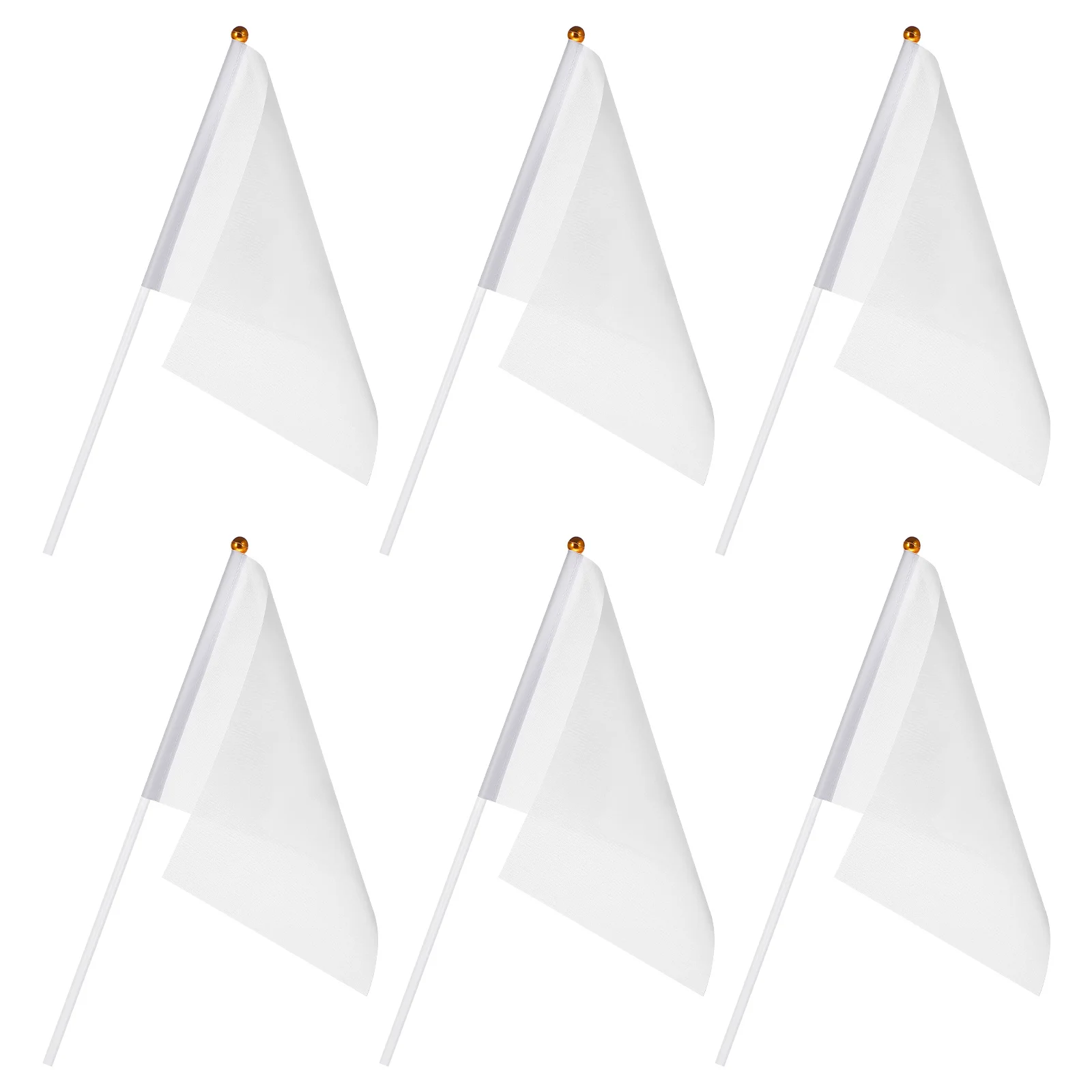 24 Pcs Sublimation Flags Blank White Flag Stick Five Colors Mini Flag Hand Held Flags Small White Flags - Image 2