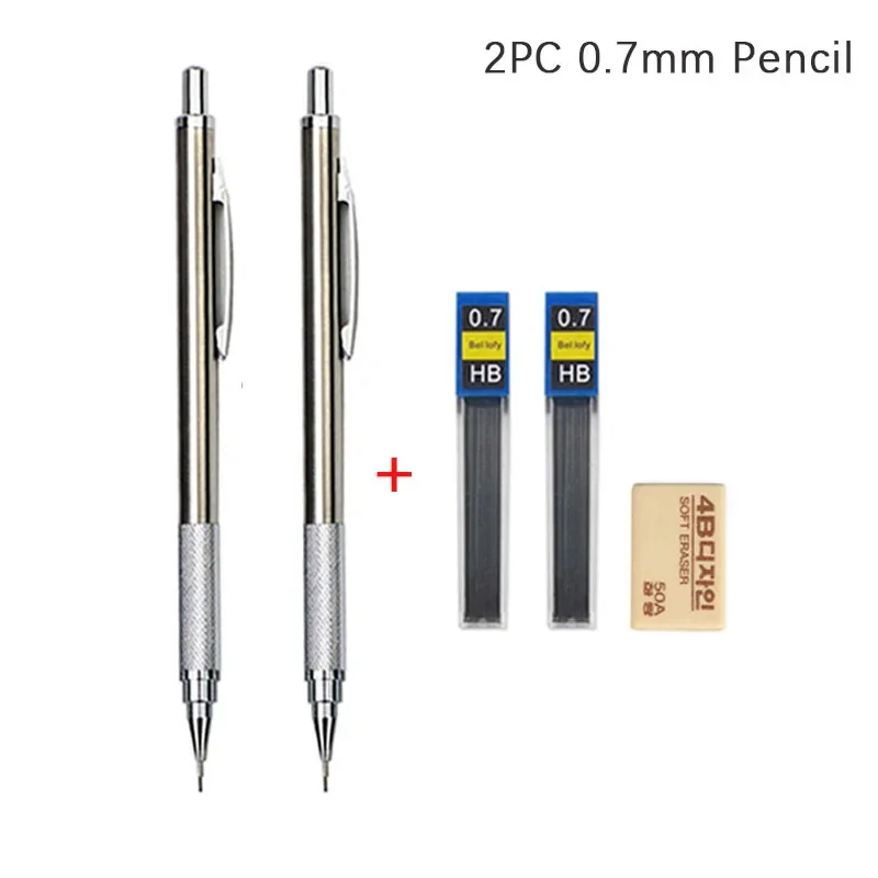 0.3 0.5 0.7 0.9 1.3 2.0mm Mechanical Pencil Set Full Metal Art Drawing Painting Automatic Pencil with Leads Office School Supply - Image 13