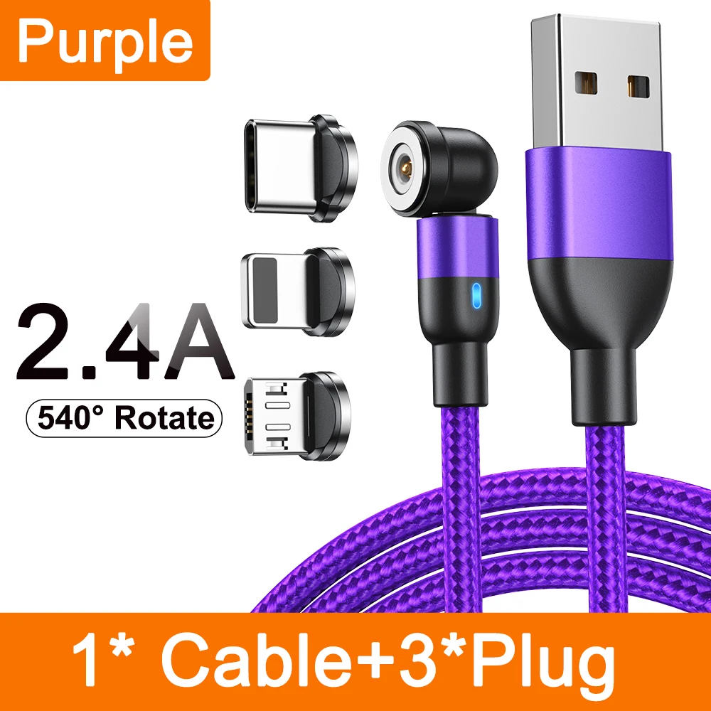 AUFU Magnetic Cable 3M 540 Rotate Magnet Charger Micro USB Type C Cable Mobile Phone Wire Cord For iPhone Samsung Xiaomi Redmi - Image 25
