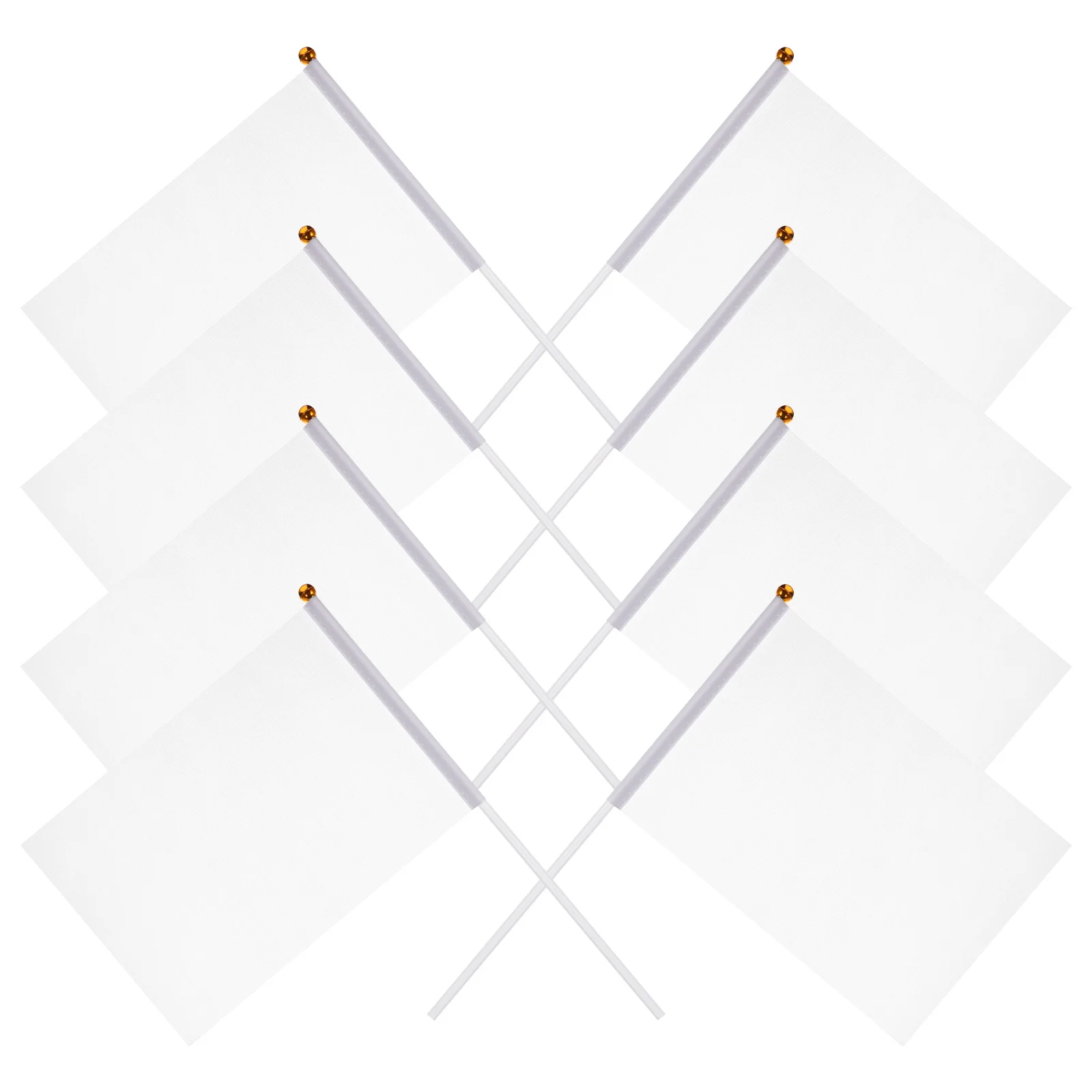 24 Pcs Sublimation Flags Blank White Flag Stick Five Colors Mini Flag Hand Held Flags Small White Flags - Image 6